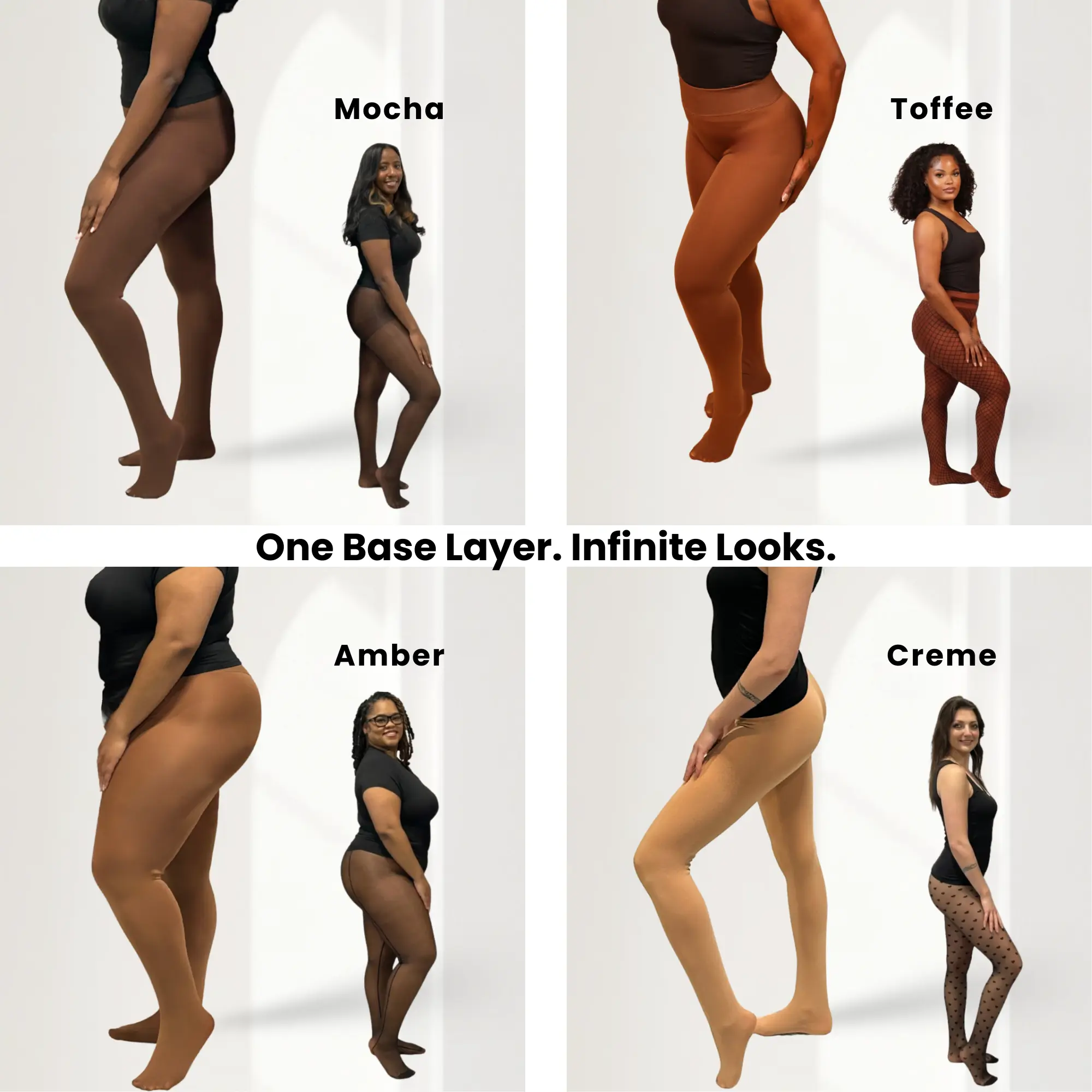 Solid Fleece Tights (Stay-In-Place Fit)  | No Sliding Down| UPGRADED Fit | DiamondFit Gusset | Natural Undertones