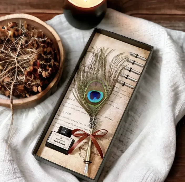 Calligraphy Feather Quill Pen and Ink Set