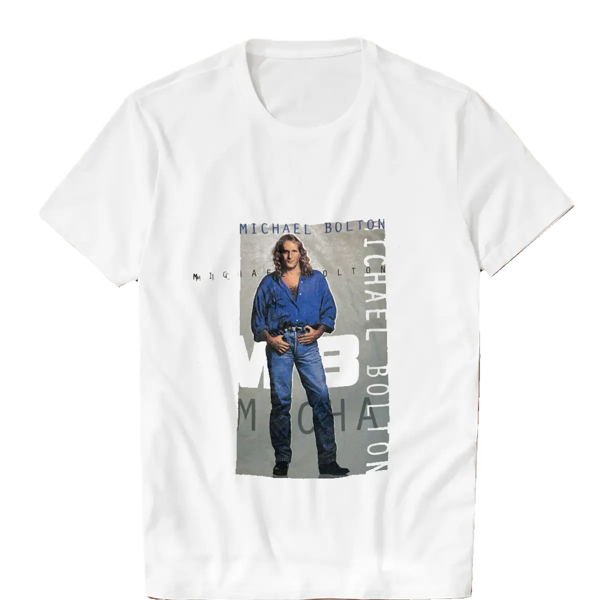 Vintage Michael Bolton World Tour 1994 White Single Stitch T-Shirt, Heavy Cotton Fabric Men's Sweatshirt