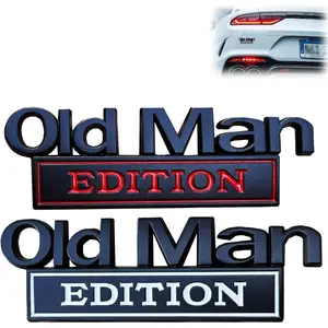 Represent Old Man Edition Car Emblem, 3D Metal Badge Car Stickers & Decals for Cars, SUVs, Trucks – Fits Fender or Rear Tailgate Bumper Nameplate Stickers (D-2PCS)