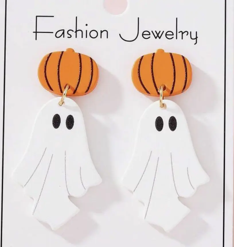 Pumpkin Ghost Earrings Halloween
