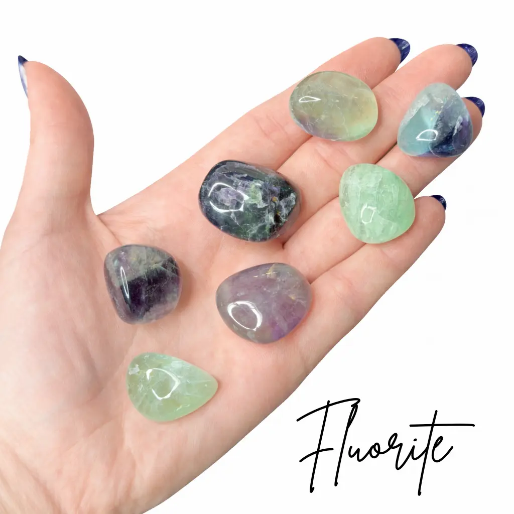 Rainbow Fluorite Tumble, Tumbled Fluorite, Polished Fluorite, Healing Fluorite