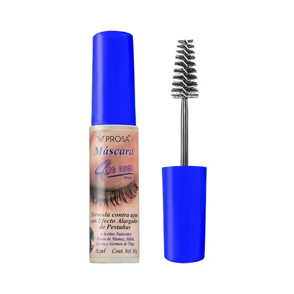 ProRosa PROSA Black Mascara Blue  Waterproof Makeup Cosmetic Mexican Lash 14g Volumizing Formula (BLUE)