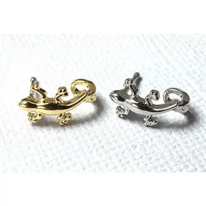 1pc Gecko Lizard Design Stud Nose Crawler Ring
