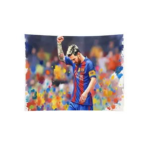 Messi Poster Football Canvas Art Painting Wall Art Picture Print Family bedroom Decor Wall Hanging Clips Set White With Football Player Print For Bedroom Decor