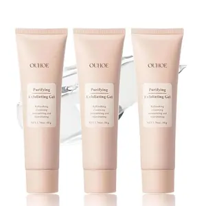 OUHOE Purifying Exfoliating Gel Multi-Pack - Gentle Exfoliant Facial Cleanser, Soothing Scrub for Face & Hands, Alcohol-Free, All Skin Types, 68g(50ml) Daily Skincare Product with Moisture