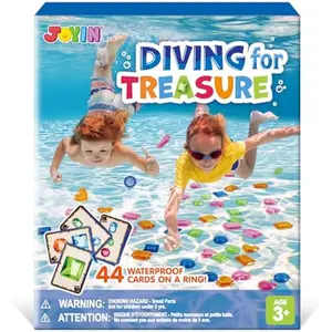4-in-1 Diving Pool Toys,Underwater Seek and Find Gems Game Set Waterproof,Swiming Pool Toys for Kids with Mesh Bag, Water Gifts for Summer Swim Dive Search Treasure Match Games