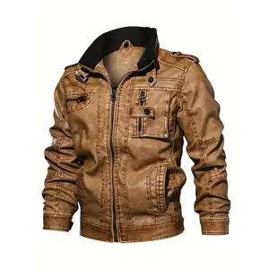 Men's Vintage Pilot Jacket - Motorcycle & Flight Design, Soft Shell Zipper Closure, Lightweight Polyester Lining, Regular Fit Casual Jacket for Casual Attire