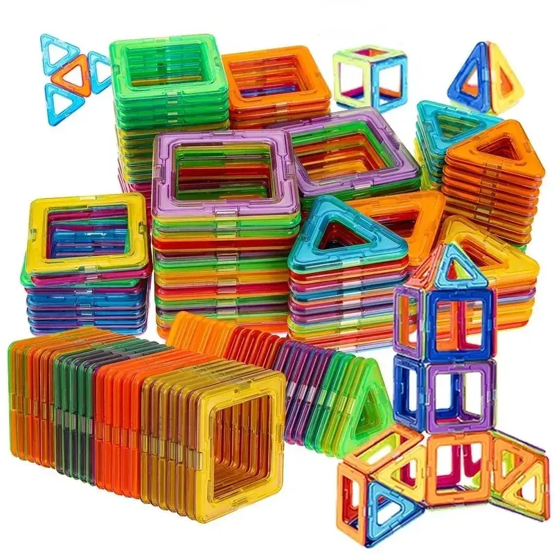 60pcs Medium Size Building Block Set for Kids Large Stem Construction Toy Colorful Educational Magnetic Tiles Perfect Gift for Birthdays Holidays Creative Magnetic Blocks