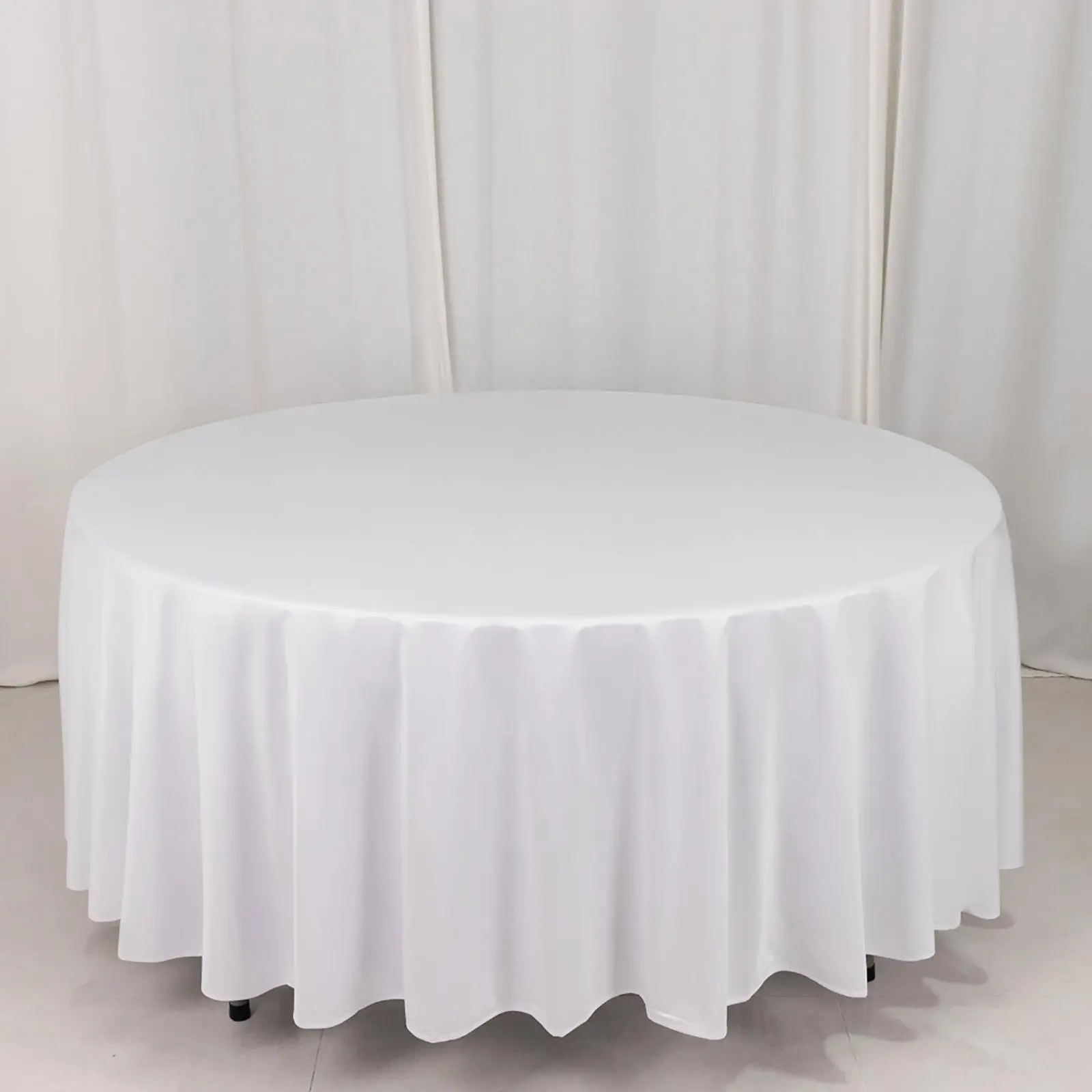 108" White Scuba Round Tablecloth - Wrinkle-Free, Stain-Resistant, Machine-Washable Sophisticated Tablecover for Outdoor Tables, Parties, Outdoor Living Furniture