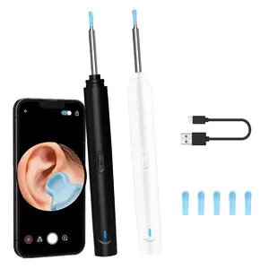 A visual ear pick, earwax removal tool with camera and light, earwax cleaner for iOS and Android, ear cleaning tool, holiday gift, birthday gift, black/white