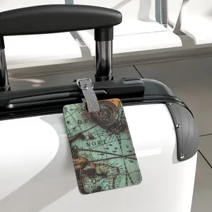 Vintage Map Luggage Tag | Saffiano Polyester Rectangle