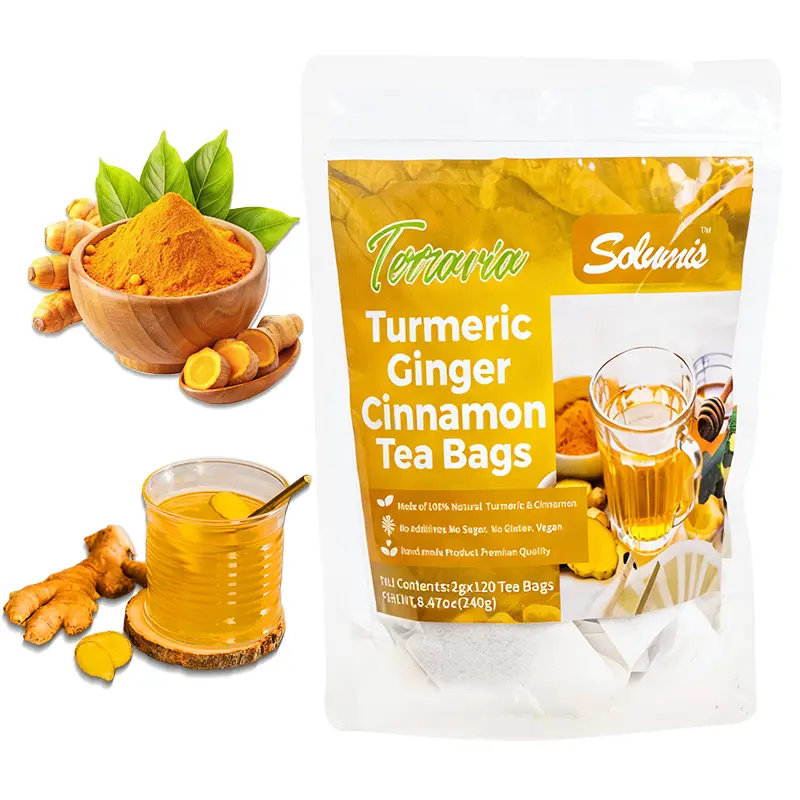 Turmeric Tea Herbal Anti-Inflammatory Tea,100% natural, eco-friendly tea bags.Contains turmeric,ginger,and cinnamon.keto-friendly,sugar-free,caffeine-free,gluten-free,vegan healthy beverage,Digestive tea,good herbal remedy