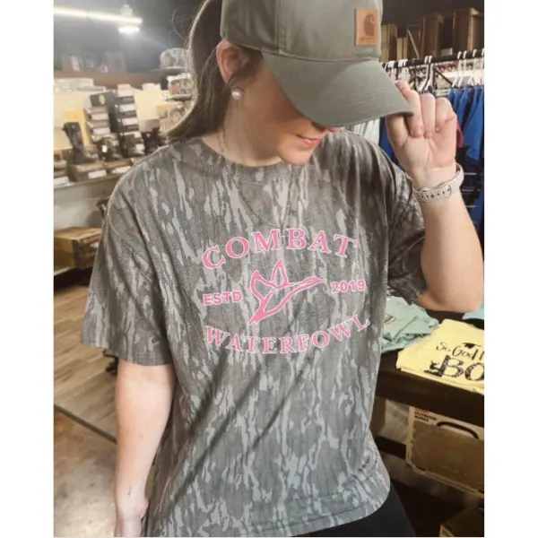 Mossy Oak Pink Combat Waterfowl, Est.2019 Camo t-shirt