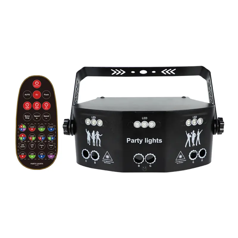 Flower Dance New Hot Selling DJ Beam Disco Laser Lighting Sound Control Stage Light Resale Party Club Wedding LED Light lights for party/lights that sync with music Halloween Day Christmas decoration stage lighting(21/15/9 Eyes)