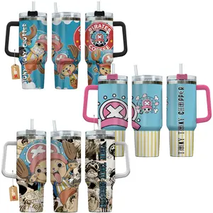 Chopper OP Anime Manga 40oz Tumbler Stainless Steel with Straw, Lid and Handle - Double Wall Insulated Flasks – Perfect Gift for Fans