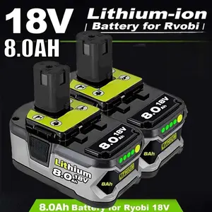 2PACK For RYOBI 18V 8.0Ah P108 High Capacity Battery 18Volt Lithium-Ion One Plus Long Endurance with LED indicator FAST SHIPPING