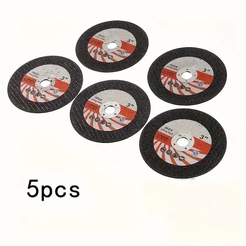 5pcs 75mm Circular Wheel Set, ABS Material, No Assembly Required, Ideal and Suitable for Chainsaw Blades, Perfect for Cutting Steel & Stone, Metal Cutting Tools, Abrasive Cutting Tool | Vibrant Design Discs | Durable Cutting Tools, Metal Cutting Discs