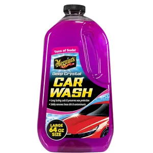 Meguiar's Deep Crystal Car Wash - Car Wash Shampoo that Cleans Paint, Enhances Gloss, and Preserves Wax Protection, pH Balanced Car Wash Soap with Excellent Foaming Action, 64 Oz Complete