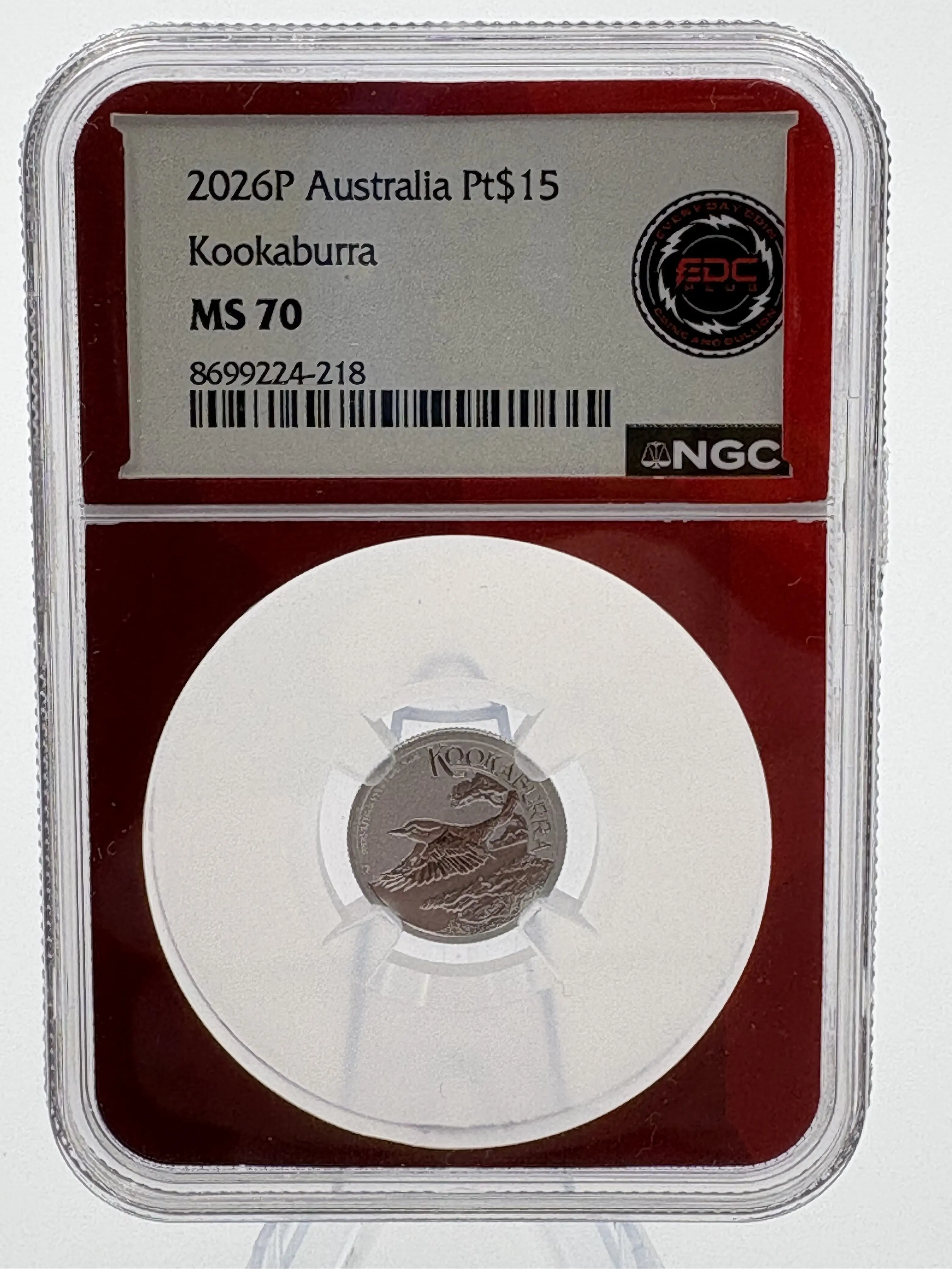 2026P Australia Pt$15 Kookaburra NGC MS70