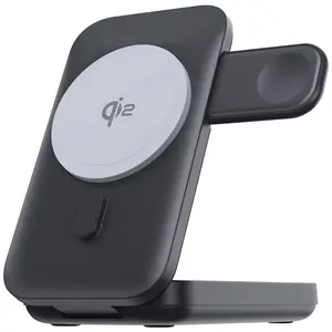 Qi2 10000mAh Magnetic Power Bank, 15W Foldable Ultra-Fast Charger, Slim MagSafe Wireless Charger with 2 Chargers and 1 Phone - Compact power bank portable.charger/mimi