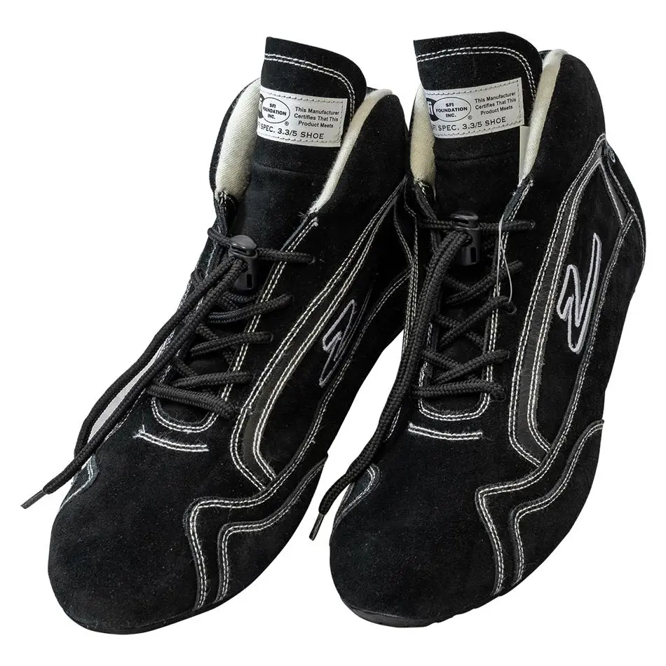 Zamp ZR-30 Lightweight Suede Racing Shoes, SFI 3.3/5 Fire Retardant with Thin Rubber Sole for Pedal Feel, Black, RS00100307, Sports Shoes, Bike Shoes