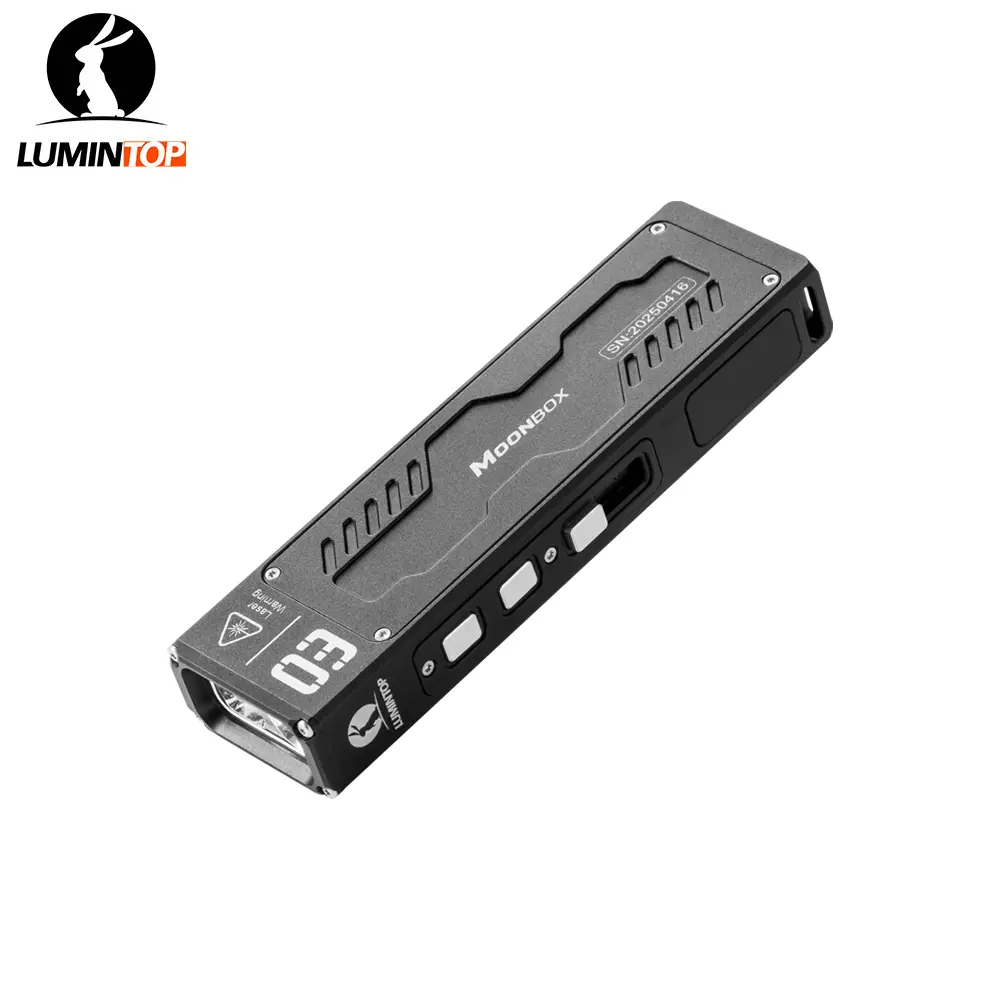 LUMINTOP MoonBox 3.0 EDC Aluminum Flashlight - 1200 Lumens USB-C Rechargeable, OLED Display, 365nm UV Lamp, RGB Sidelights, Pet Pointer, Compact Emergency Light Torches for Camping & Hiking