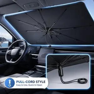 Portable Car Windshield Sunshade, Foldable Windshield Sun Umbrella, Car Exterior Accessories, Car Windshield Cooling Umbrella for Daily