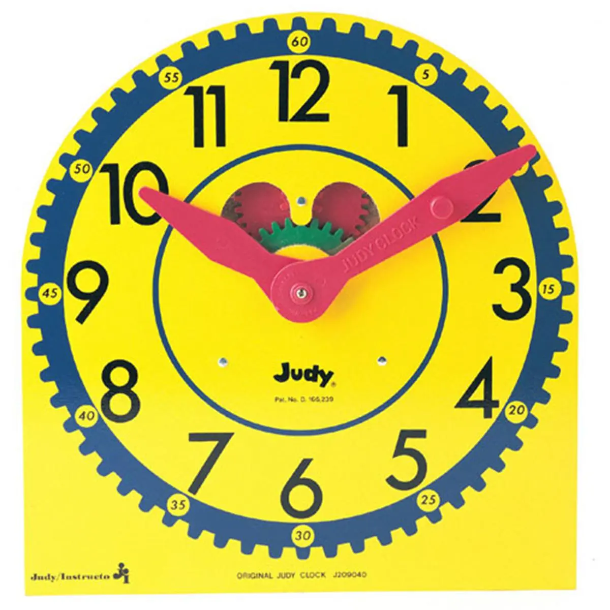 212 MAIN Original Judy Clock - 12.75x13.5 in Wood Clock with Stand and Metal Accents (Cat Toy Accessory)