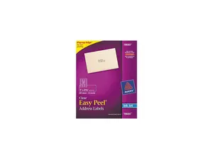 Avery Clear Easy Peel Mailing Labels Inkjet 1 x 2 5/8 300/Pack 18660