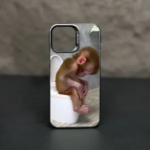 Phone Case - Funny Monkey Toilet Design Phone Case, Stylish And Minimalist Style, Features Anti-Slip Large Holes And Drop Protection. A Unique Trendy Gift Suitable for Both Men And Women - Compatible with Iphone 16 / 15... 11 PLUS PRO MAX Pro Series