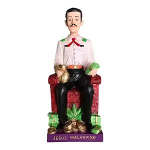 Jesus Malverde 8"-16"Inches Tall Malverde Sinaloa Estatua Brand New Religious Decor Religious art image, home decor, wall decor, church events, gifts - Mg