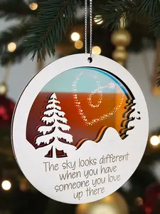 Memorial Christmas Ornament - The Sky Looks Different - Christmas Tree Decor - Sympathy Gift - Loved Ones Memorial Gift - 4 inch layered Handmade Ornament