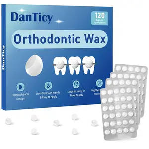 Orthodontic Wax for Braces, 120 Pcs Pre-Cut Bowl Shape Dental Wax, No Kneading Needed, Individually Wrapped Pods for Instant Relief from Wires and Brackets, Clear & Unscented