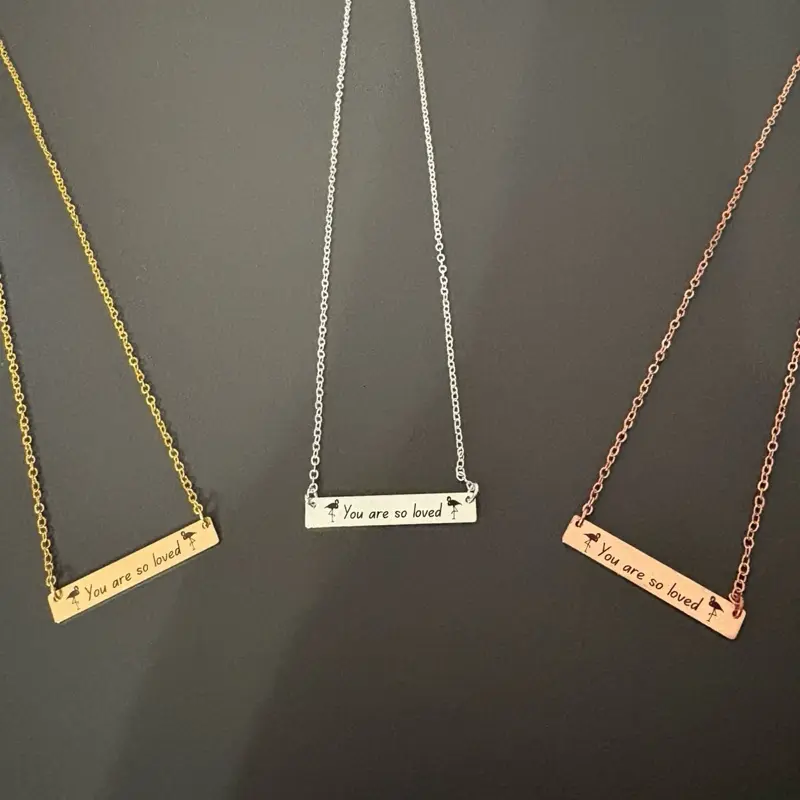 You are so loved flamingo necklace