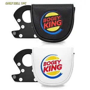 Golf Putter Cover with Buffer Lining, Magnetic Closure, Half Circle Design, Compatible with Df3 Putters, King Bogey Pattern, Golf Accessory