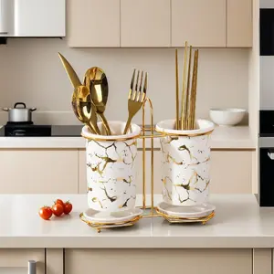 Kitchen Utensil Holder, Modern Luxury Style Cutlery Storage Rack, Kitchen Utensil Storage Organizer, Tableware Rest for Kitchen Dining Room, Kitchenware