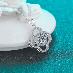 【Must be】S925 Silver Premium Moissanite Necklace - Hot Drop, 2-5ct Sizes | Free Chain Upgrade | Elegant Timeless Gift for Him & Her | Genuine Cert Included | dealsforyoudays Gift, Chic/Classic Style