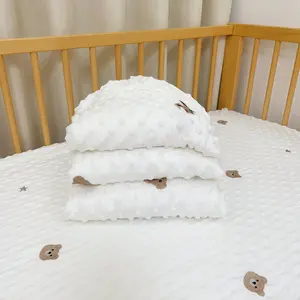 Baby Bed Comforter Soft Plush Fabric Crib Sheet Set, Newborn Patchwork Mattress Cover Universal Fit, 100x60cm/39.4"x23.6"