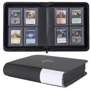 Toploader Binder, Holds 128 Top Loaders - 4 Pocket Top Loader Binder for 3" x 4" Rigid Card Holders for Trading Cards or Sports Cards, Trading Card Album, Model A - Classic Black