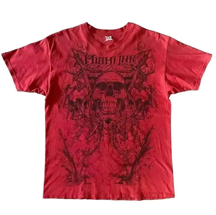 Vintage Y2K Skull Graphic Tee Retro 2000s Bold Streetwear Unisex Casual Shirt Gift for Him Her