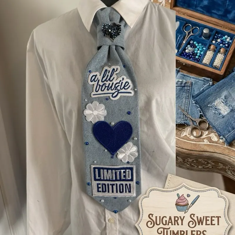 Lil Boujee Denim Junk Tie – Limited Edition UpCycled