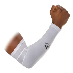 Shock Doctor Showtime Grip Sleeve - White Compression Arm Sleeve for Enhanced Grip & Protection - Guards Against Abrasions & Turf Burns