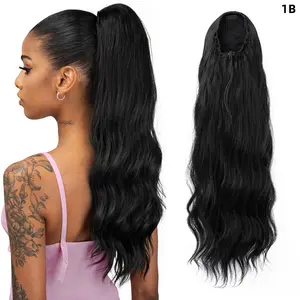 Yetta Beauty Body Wave Drawstring Ponytail Extension Synthetic Hair for Women Soft Wavy Curly Texture Lightweight Comfortable Easy to Wear girl