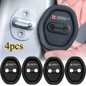 Car Door Lock Protection Silicone Mats, Shock Absorbing Anti-Collision Noise Reduction, Universal Fit for All Vehicles, Set of 4, Car Door Protector