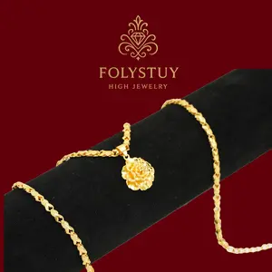 [The necklace is 19.69 inches long]【FOLYSTUY(Y153)】Sunflower pendant rabbit necklaceGold-Tone Chain Jewelry Fashion Jewelry Chain