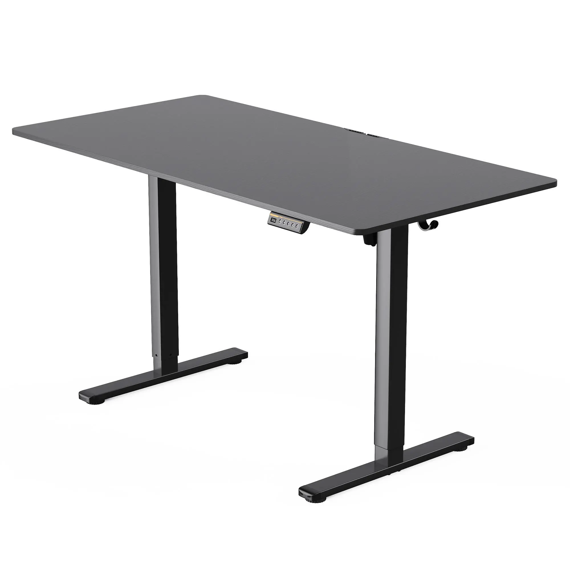 Black 55"×28" Electric Height Adjustable Standing Desk - 3 Memory Height Presets, Child Lock, Sit-Stand Computer Workstation for Home Office