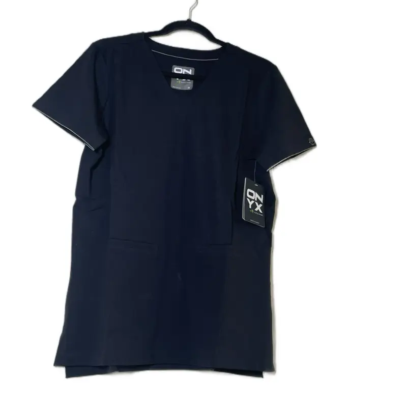ON Black Scrub Uniform Top Medium/2X Short Sleeve with Pocket Design
