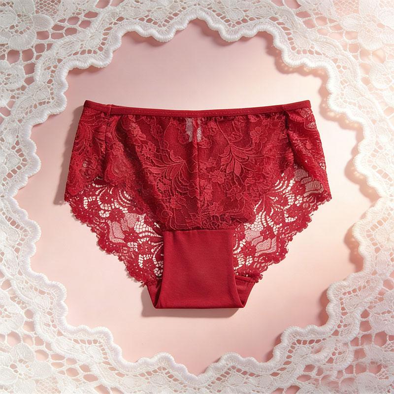 6PCS Solid Color Hollow Lace Women’s Panties — Sexy, Butt-Lifting, Skin-Friendly & Breathable Triangle Style for Everyday Wear and Dates