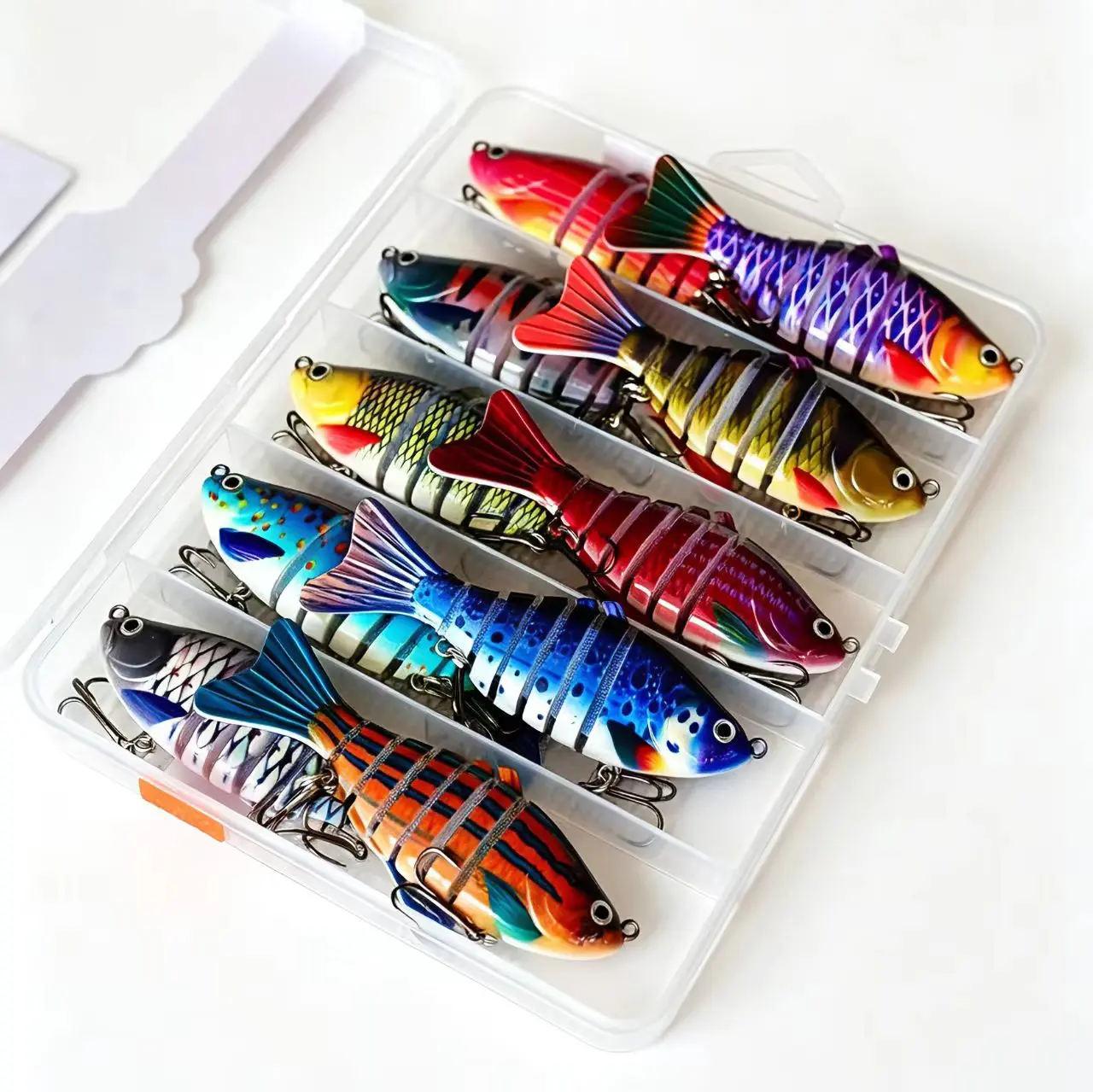 FishingLures 5/10 Pieces Set Multi Jointed Swim Crank Lures 3.9in Bionic Hard Bait for Fresh& Saltwater Slow Sinking Lifelike Swimbait Outdoor Equipment for Beginners Rotary Tool Fishing Lure Set fhis ing Multi Segment Hard Body Swimbait hard metal